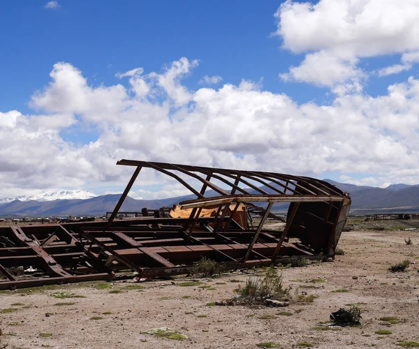 Vlaková Hřbitova Poblíž Salar Uyuni Bolívii — Stock fotografie