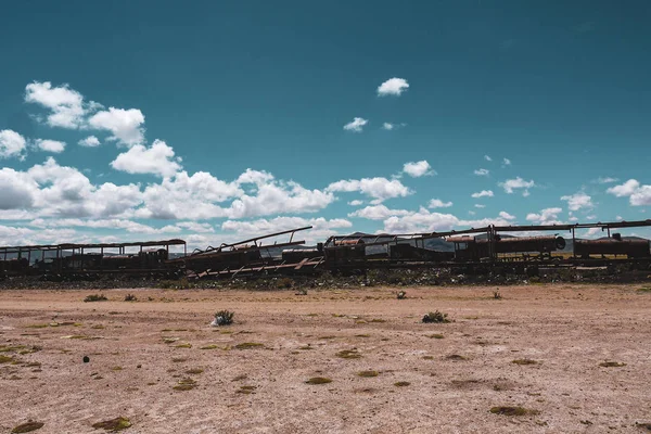 Vlaková Hřbitova Poblíž Salar Uyuni Bolívii — Stock fotografie