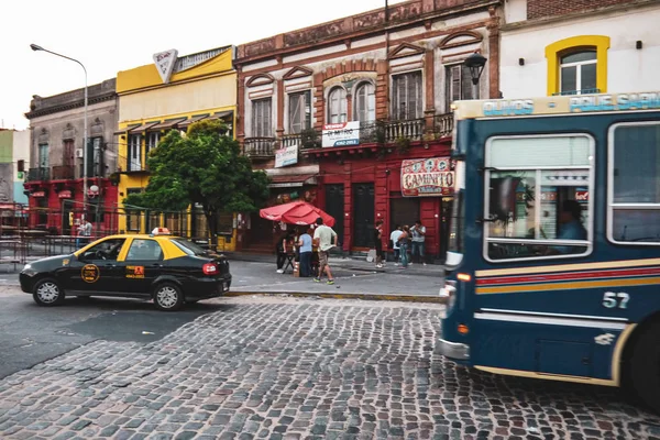 Красочная Улица Районе Бока Буэнос Айреса Аргентине — стоковое фото