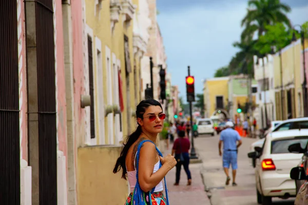 Mayova Koloniální Ulice Valladovíku Jucatan Mexiko — Stock fotografie