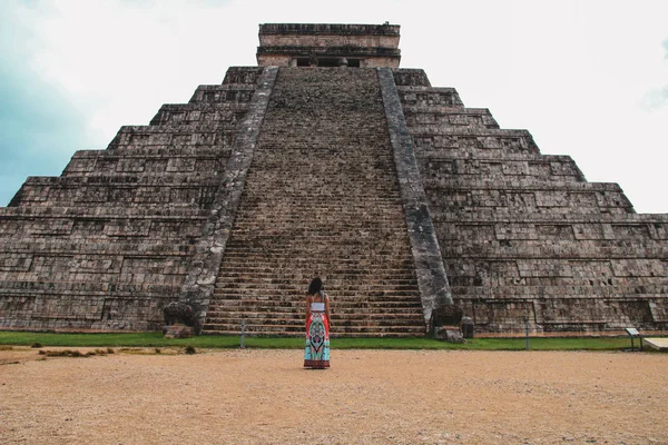 Πυραμίδα Kukulkan Στην Αρχαία Πόλη Τσίτσεν Ίτζα Γιουκατάν Μεξικό — Φωτογραφία Αρχείου