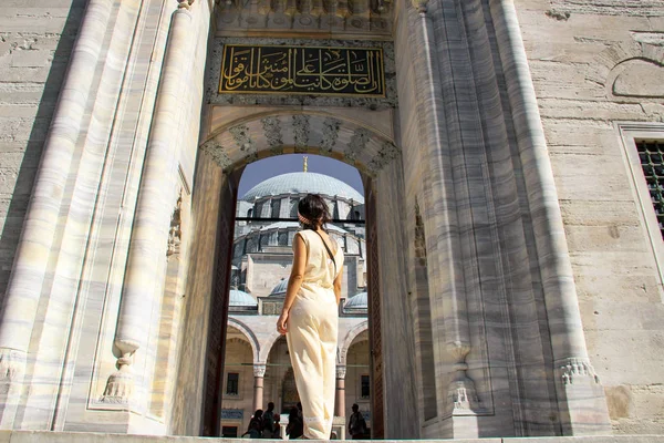 Puerta Entrada Mezquita Suleymaniye Estambul Turquía — Foto de Stock