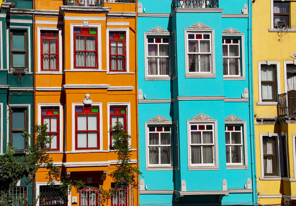 Colorful buildings in Balat in Istanbul