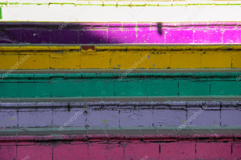 rainbow colored urban staircase in Balat, Istanbul