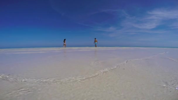Прекрасні Подорожі Пару Граючи Мілини Чисте Синє Небо Мансаланган Мілини — стокове відео