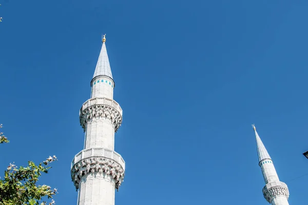 Minarete Cúpula Mesquita Suleymanie Com Fundo Cidade Istambul Turquia — Fotografia de Stock