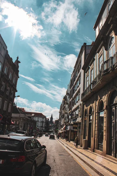 Лісабон Португалії Вид Вулицю Барвистими Традиційними Будинками — стокове фото