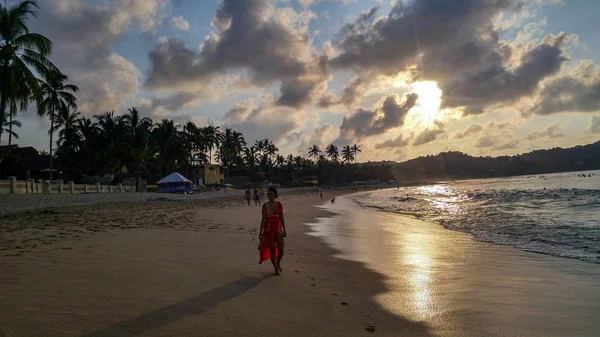 Sayulita Beach Beautiful Sunset Palm Trees Sayulita Mexico — ストック写真