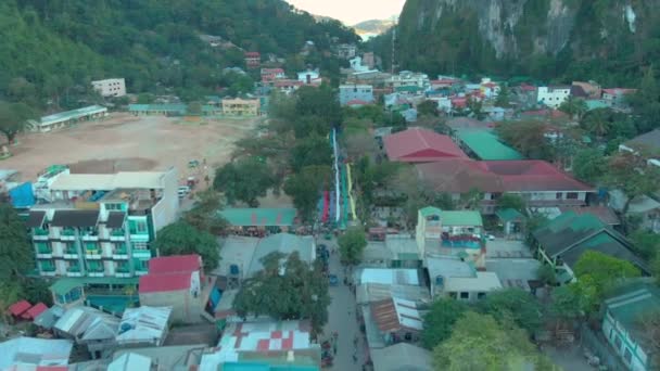 Nido Village Coastline Birds Eye View Nido Palawan Philippines — ストック動画