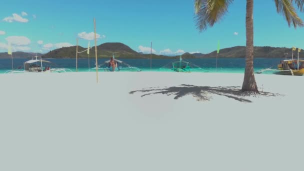 Tropisch Eiland Omringd Door Palmbomen Wit Zand Coron Palawan Filipijnen — Stockvideo