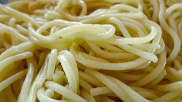 Large Bowl Freshly Cooked Sphaghetti Closeup — Stock Photo, Image