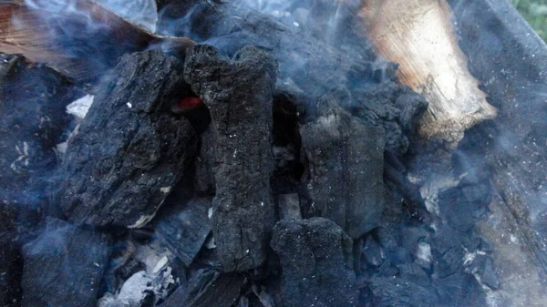 Braseiro Carvão Quente Pronto Para Cozinhar Carne Livre — Fotografia de Stock