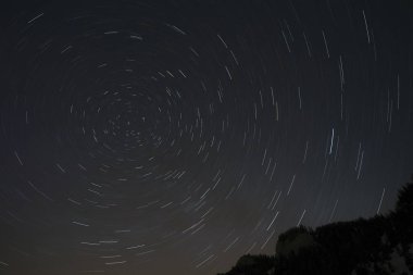 Dağlar, alpler ile yıldız izi