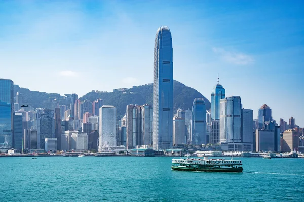 Gün görünümü Limanı ve Hong Kong Adası.