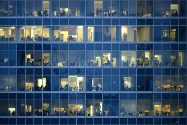 İnsanların mali şehir merkezinde inşa Office çalışma.