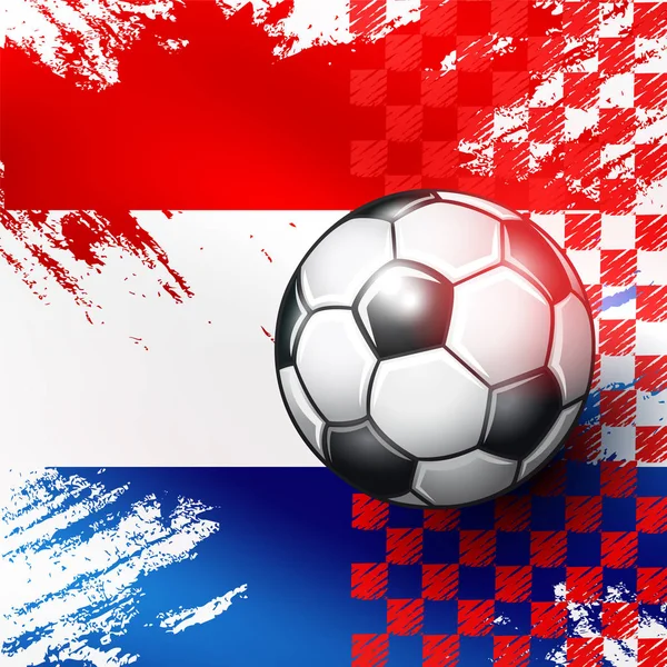 Voetbal Kroatië Vlag Abstracte Achtergronden Vectorillustratie — Stockvector