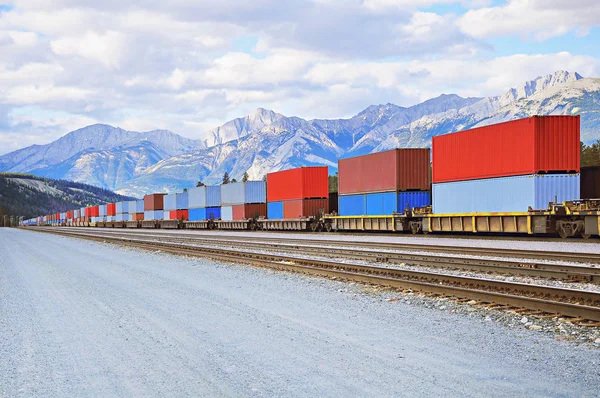Güterzug Jasper Alberta Kanada — Stockfoto