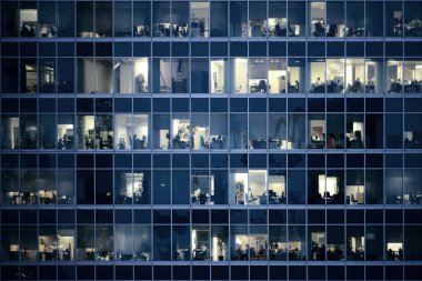 İnsanların mali şehir merkezinde inşa Office çalışma.