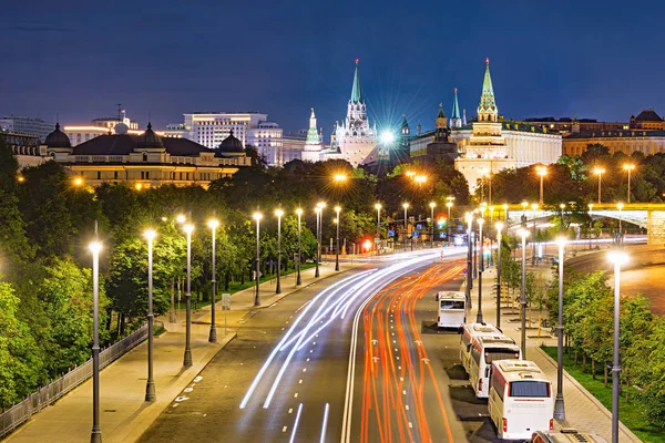 Letní Pohled Kostelů Kreml Moskva Řeky Večer Čas Moskva Rusko — Stock fotografie