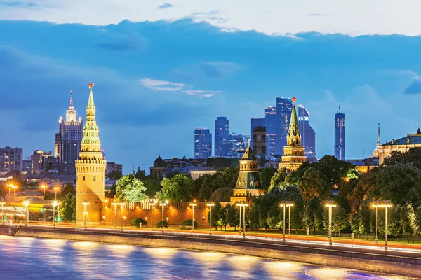 Summer View Churches Kremlin Moscow River Evening Time Moscow Russia — Stock Photo, Image