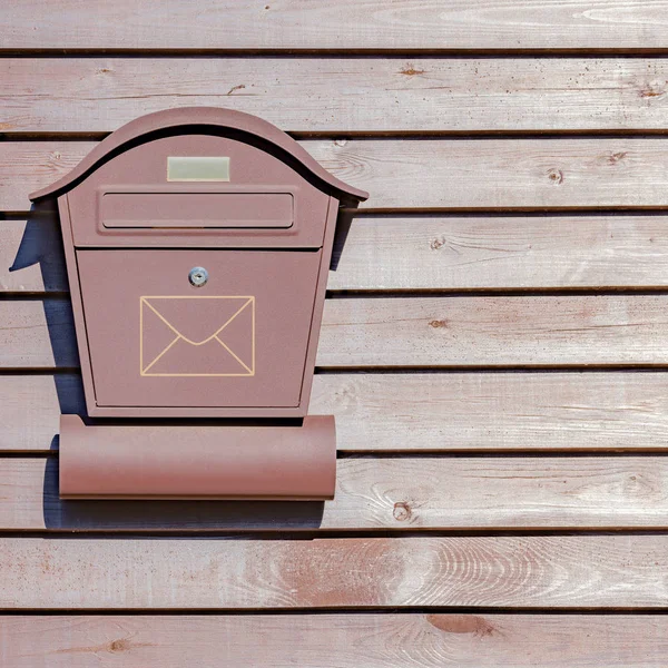 Boîte Aux Lettres Sur Clôture Bois Par Maison Privée — Photo