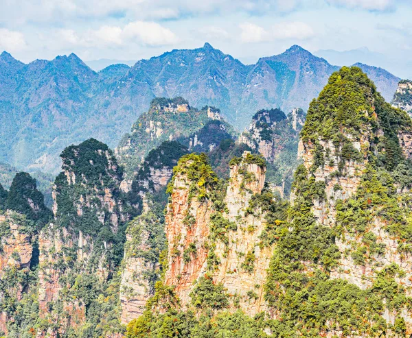 Colorful Cliffs Zhangjiajie Forest Park Sunset China — Stock Photo, Image