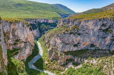 Verdon gorge yaz manzarası. Provence. Fransa.