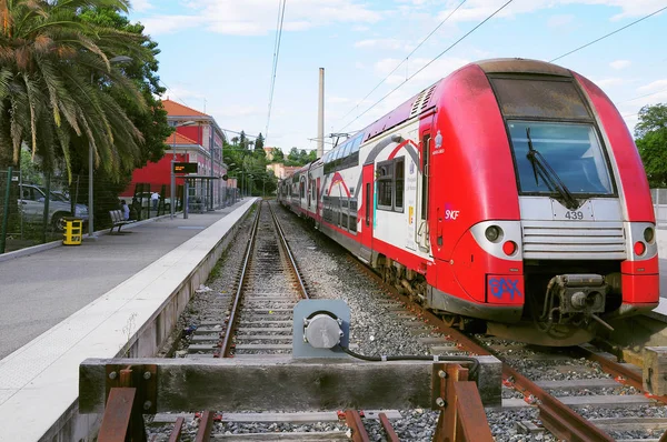 Grasse France Mai 2012 Train Local Tient Près Quai Avant — Photo