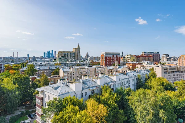 Merkezi Şehir bölgesinin havadan görünümü. Moskova. Rusya.