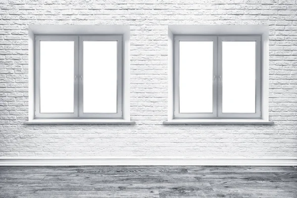 Biały Mur Okna Deski Podłogi Drewna Tło — Zdjęcie stockowe