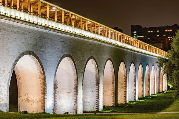 Night View Aqueduct Moscow Russia — Stock Photo, Image