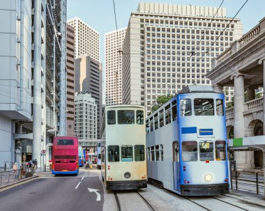 Görünüm sabah zaman Hong Kong Merkezi.