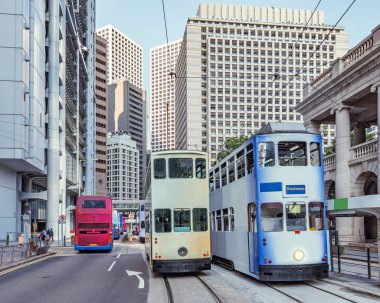 Görünüm sabah zaman Hong Kong Merkezi.
