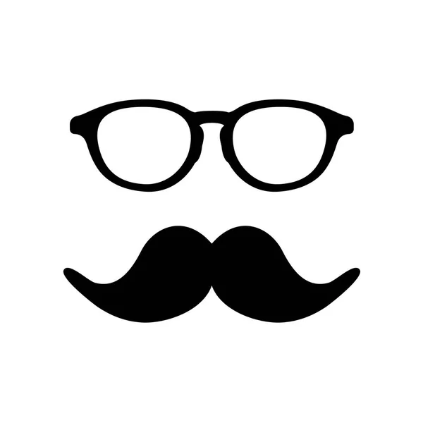 Man Glass Mustache Image Vector Illustration — Stock Vector