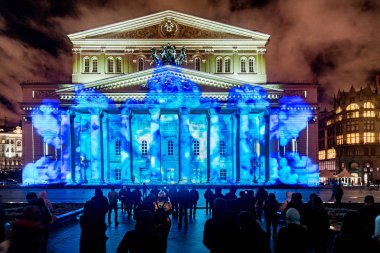 Moskova, Rusya - 25 Eylül 2018: Devlet Akademik Bolşoy Tiyatro Opera ve Balesi ücretsiz açık hava Festivali 