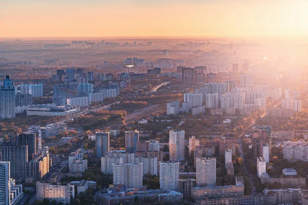 Widok Ulice Miasta Wieczorem Moskwa Rosja — Zdjęcie stockowe