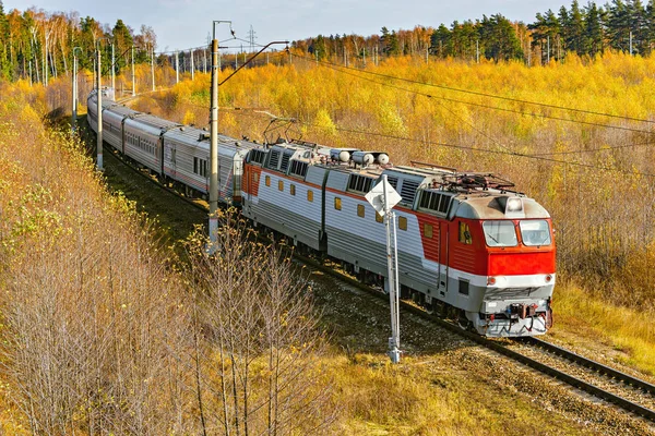Train Voyageurs Approche Gare Heure Matin Automne — Photo