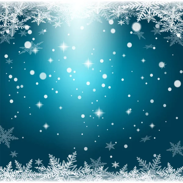 Copos Nieve Navidad Sobre Fondo Colorido Ilustración Vectorial — Vector de stock