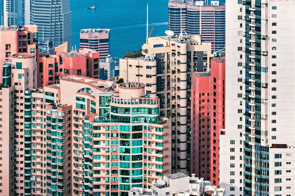 Blick Auf Die Innenstadt Von Hongkong Vom Victoria Peak — Stockfoto