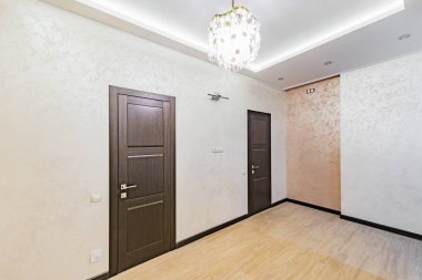 Reutov, Russia - December 21, 2018: Interior of the corridor in the luxury rich apartments.