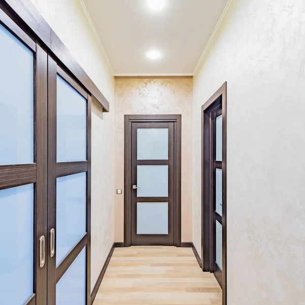Interior of the corridor in the luxury rich apartments.