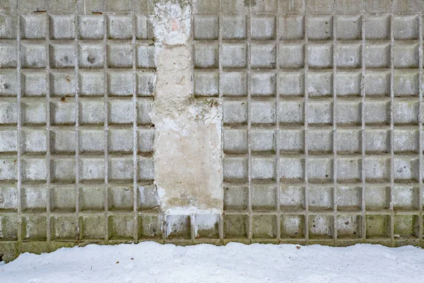 Grijze Achtergrond Van Texture Wall Cement Door Sneeuw Grond — Stockfoto