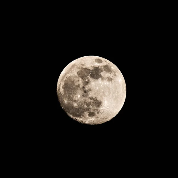 Luna Llena Sobre Fondo Negro Del Cielo Invernal —  Fotos de Stock