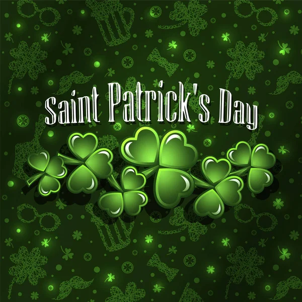 St Patricks Day greeting card background. Vector illustration. — Stock Vector