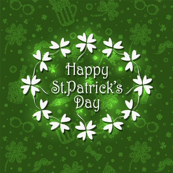 St Patricks Day greeting card background. Vector illustration. — Stock Vector
