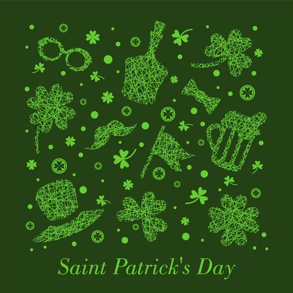 St Patricks Day greeting card background. Vector illustration. — Stock Vector