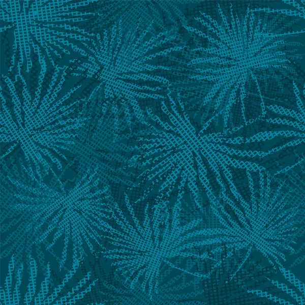 Blue palm trädgrenar på abstrakt bakgrund. Vektorillustration. — Stock vektor
