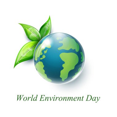 Beyaz arka planda dünya çevresi gündüz tabelası. Vektör illüstrasyonu.