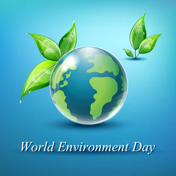 World environment day sign on blue background. — Stock Vector