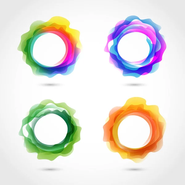 Conjunto de círculos abstractos de colores. Ilustración vectorial . — Vector de stock